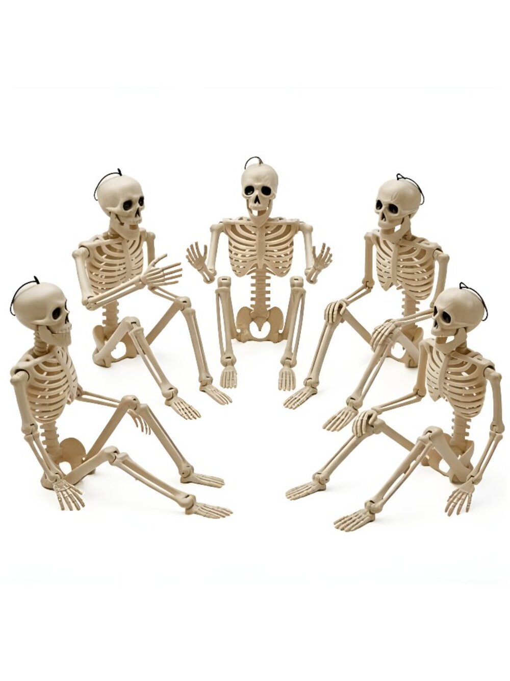 Anditoy 5 Pack 16" Full Body Halloween Skeletons Decorations Movable Joints